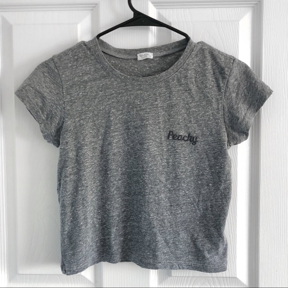 Brandy Melville Baby Tee - Grey, OS